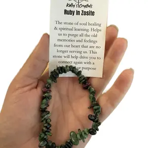 Ruby In Zoisite Stretchy Chip Bracelet