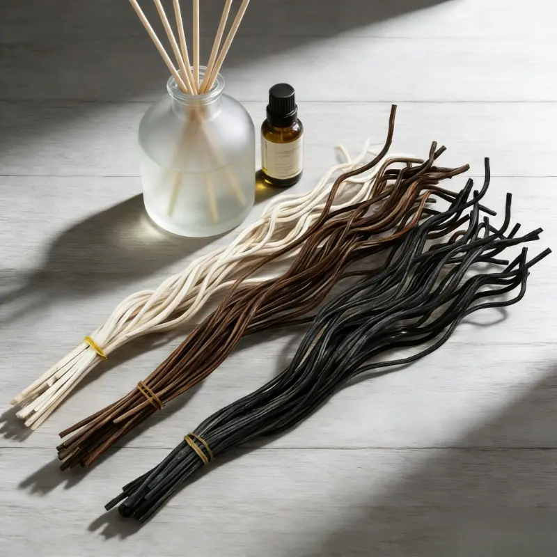 20Pcs/Lot Wavy-Shape Long Reeds Aromatherapy Diffuser Replacement Set, Rattan Wood Accessory for Home Fragrance Air Fresheners