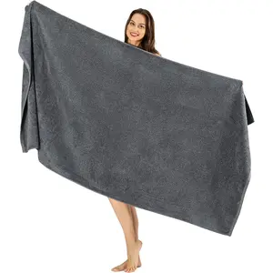 100% Turkish Cotton Luxury Bath Sheets 40x80 Inch Oversized Extra Large Bath Towels, Premium Hotel Quality Thick Soft Absorbent Jumbo Bath Towel for Spa Beach, 1 Pack Gray Bath Sheet