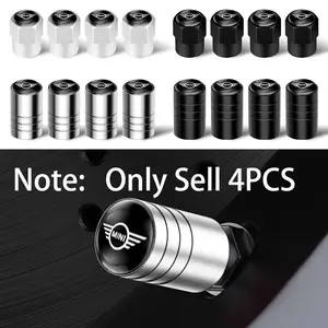 4PCS Metal Car Wheel Tire Valve Air Stem Cap Cover For MINI Cooper One S JWC F53 F52 F50 F54 F55 R54 R55 R56 R57 R58 R60 R61 Countryman Auto Accessories Car Parts