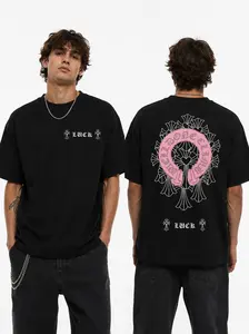 Men's 2026 Spring Refresh Classic Fit T-Shirt Horseshoe Gothic Graphic Print High Street Casual Tee Cotton Breathable Short Sleeve Streetwear Top - Menswear, Fabric