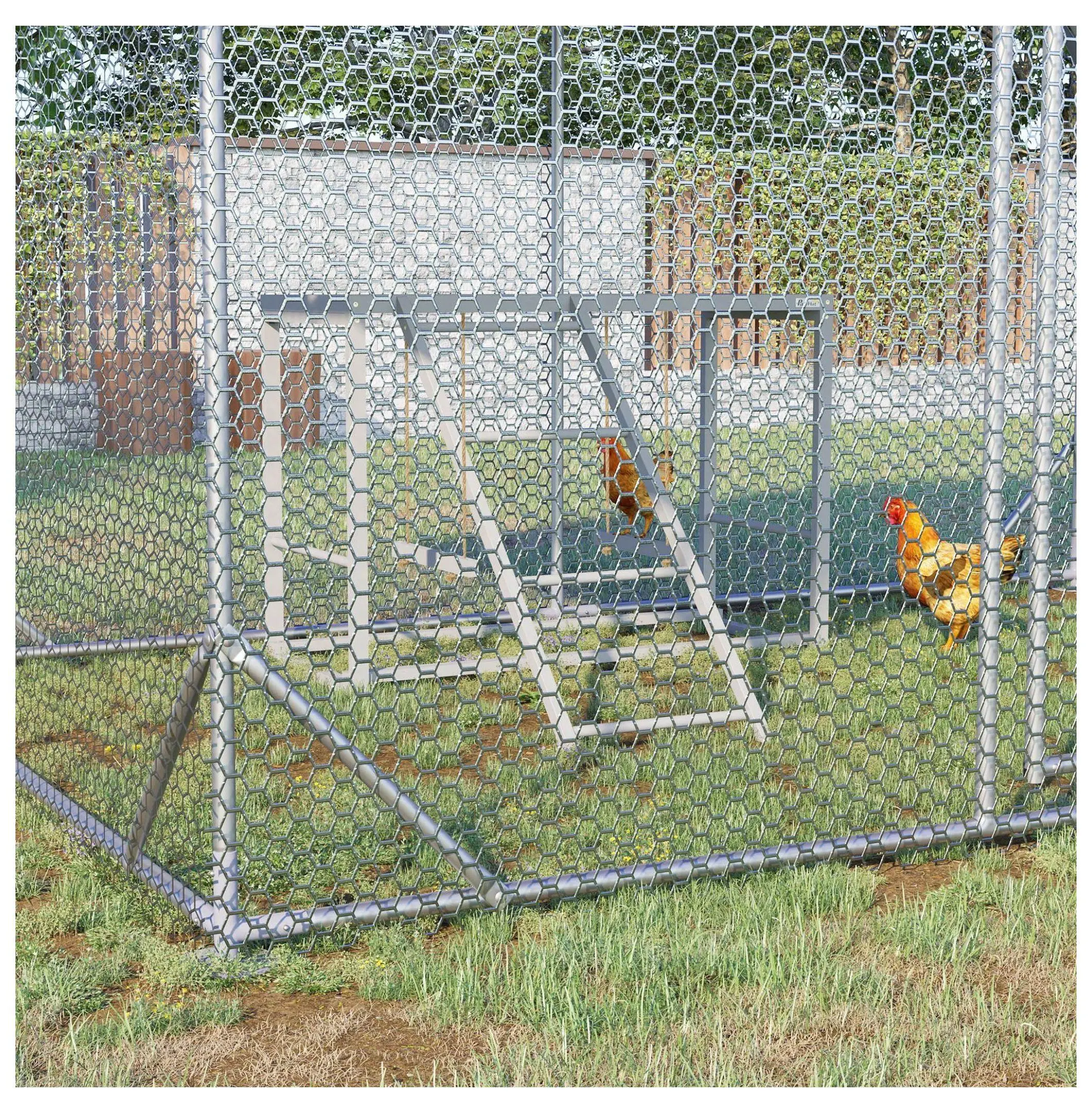 Wooden Chicken Coop Swing Set - Sturdy Coop Toy for Small Flock (3-4 Hens) with Multiple Swings, Perches, Ladder, Gray Enrichment Pet Supplies to Strengthen Limbs, Boost Interaction & Promote Healthier Behavior