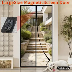 Magnetic Self-Seal Mesh Door, No Drilling Strong Magnetic Curtain, Pet-Friendly Auto Close, Bug Barrier for Indoor/outdoor Doors