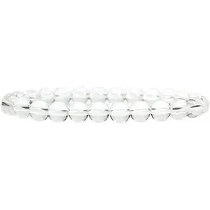 Angelstones Natural A Grade White Crystal Gemstone 6mm Ball Beads Stretch Bracelet 7" Unisex