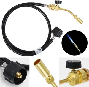 Mapp Propane Gas Tank Turbo Torch Hose Adapter Kit Brazing Soldering Welding