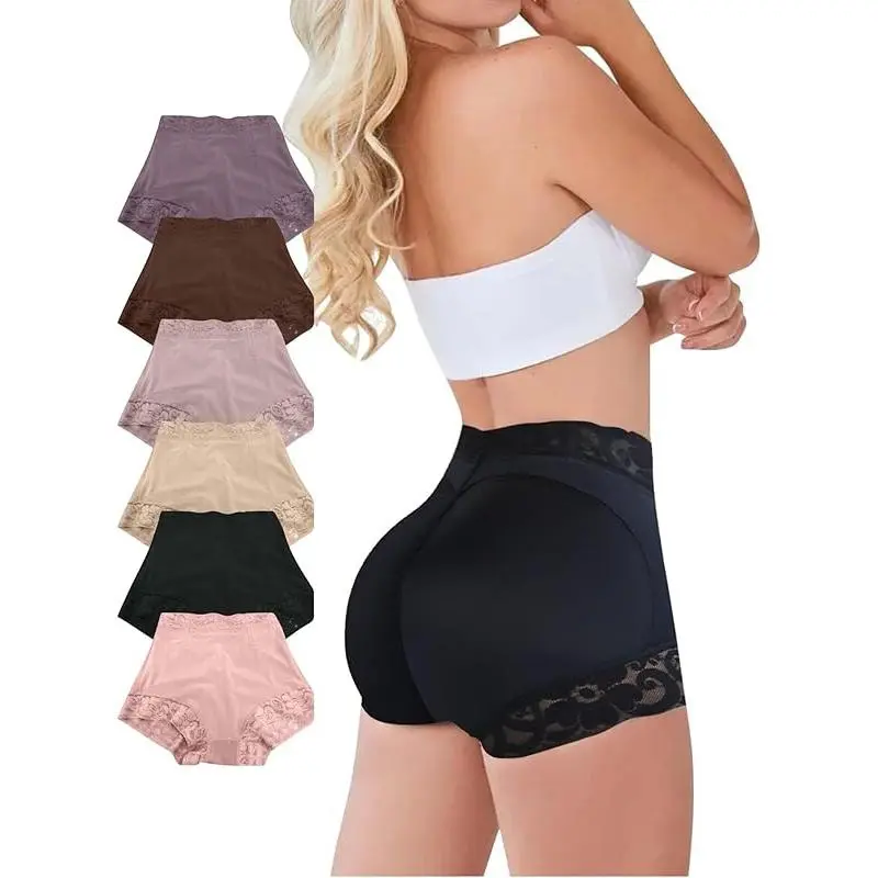 Lady's High-Waist Lace Butt Lifting Leg Shaping Shorts - Cute Tummy Control Compression Shapewear Underwear for Wedding, Holiday (Black Basic), Lace Shapewear, Lacy, Faja Shapewear Leg Shaping Shorts