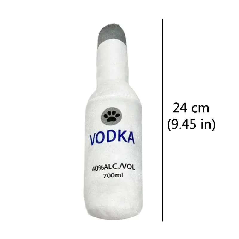 Bite-Resistant Plush Built-In Squeaker Bottle-Shaped Dog Toy Set - 5 Cute Mock Bottle Designs (Beer, Champagne, Tequila, Vodka, Whisky), Interactive Teeth-Cleaning Pet Supplies for Dogs, Home Decorations, Unique Gifts
