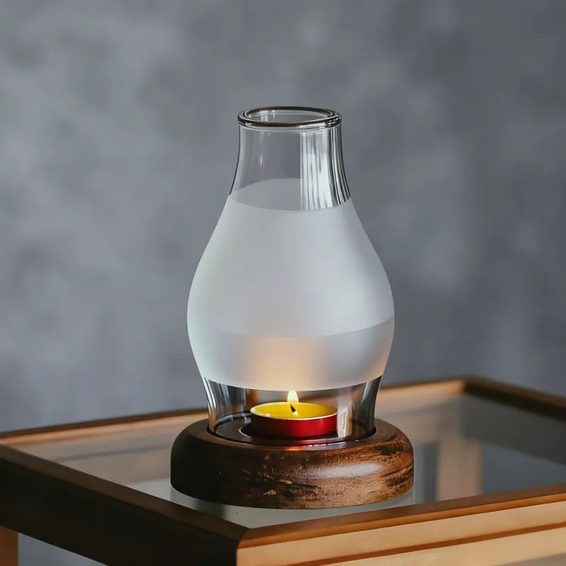 1pc Frosted Glass Candle Holder - Windproof Elegant Round Tealight Holder, Perfect for Christmas Thanksgiving Table Decor, Vintage Holiday Accent for St. Patrick's Day Easter Valentine's Day Ramadan, Mother's Day Gift for Mom, Votive Candle Holders