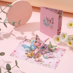 Teacher’s Day & Mother’s Day Greeting Card 3D Butterfly Bouquet Birthday Card Creative Holiday Gift for Mom