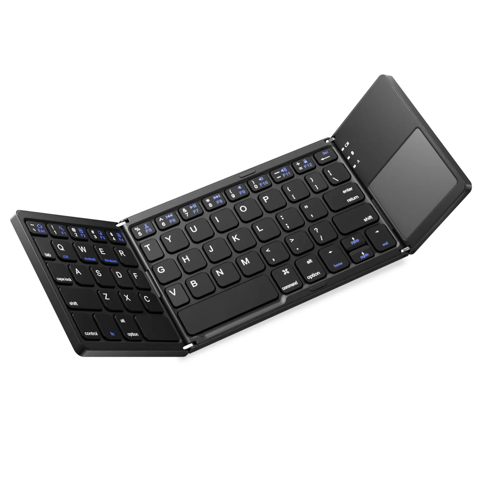 Foldable Bluetooth Keyboard For Tablet and Phone, Wireless Portable Keyboard with touchpad, Rechargeable Pocket-Size Folding Travel Keyboard for iOS, Android, Windows Devices