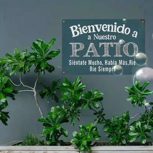 Vintage Spanish Welcome Sign Bienvenidos a Nuestra Patio Rustic Farmhouse Decor Heavy-Duty Aluminum Metal Wall Plaque 7.8x11.8 Inches Indoor Outdoor Housewarming Wedding Gift Vintage Plaque Decoration Rustic Farmhouse Design