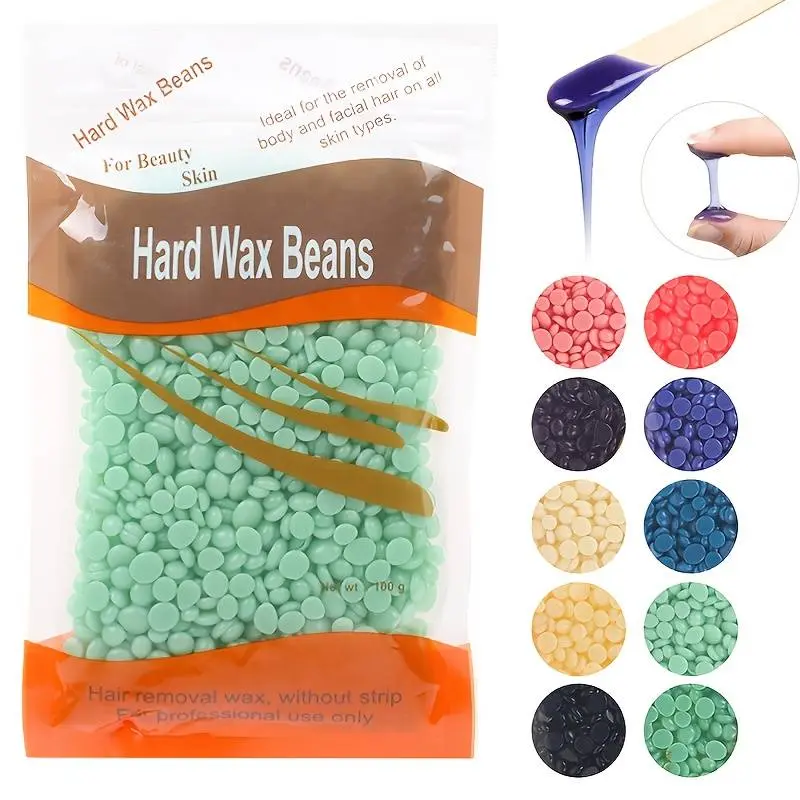 1 Pack Hair Wax Beans, Hypoallergenic Hard Wax Beads, Gentle Body Hair Removal Depilatory Wax Beads for Women and Men, Bikini, Facial, Leg and Arm Hair