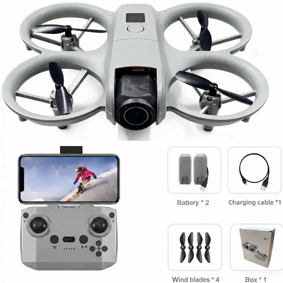 Gt3 002 Foldable Mini Remote-Controlled Drone Features 4k High-Definition Camera, Aerial Photography Capabilities, Altitude Hold, Intelligent Return-To-Home, Dual Batteries, A Wireless Electronic Remote Controller, And A Full Set Of Accessories