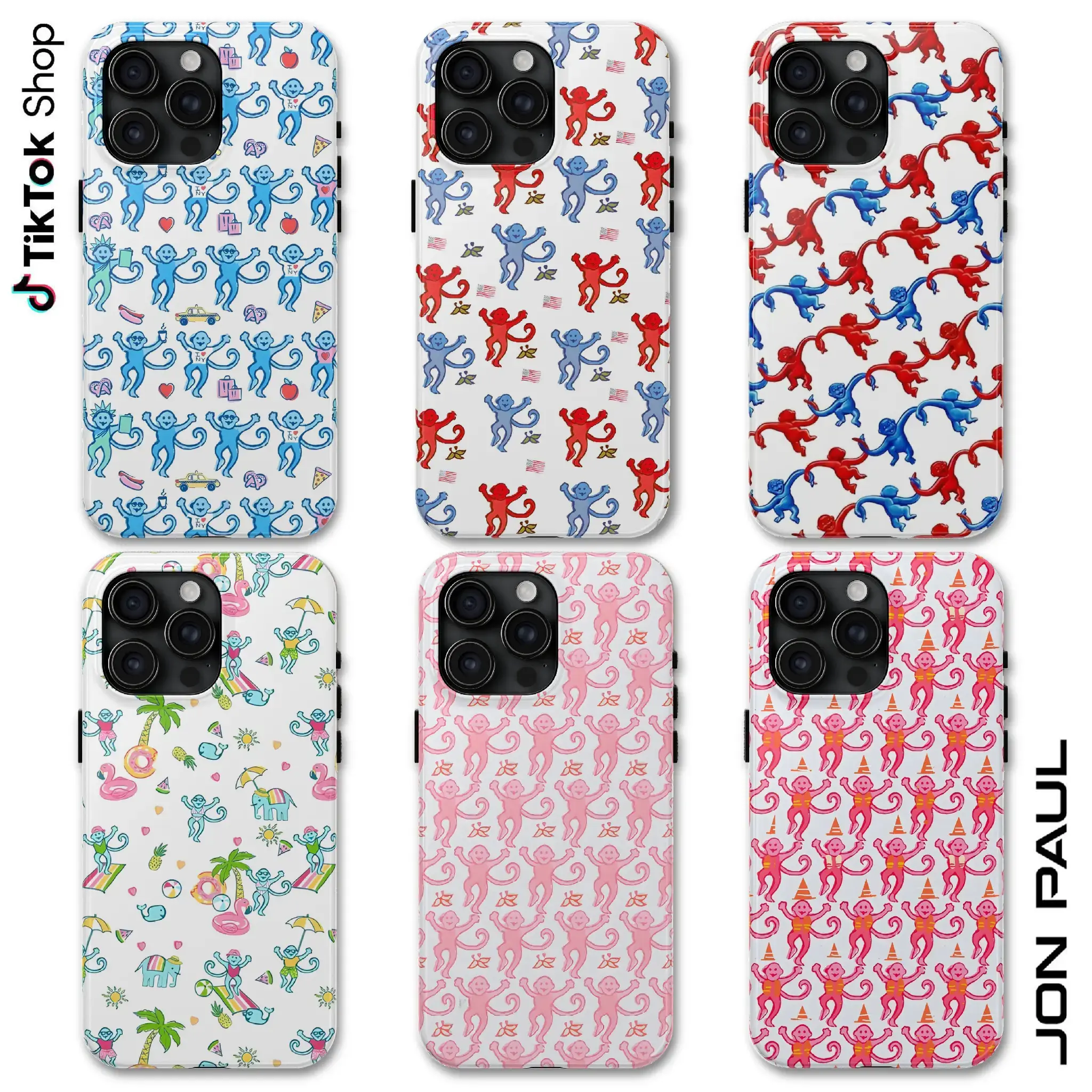 Preppy Rabbit Pattern Smartphone Case - Cute 4th Of July Monkey & Banana Design, Custom Personalized Multi-Color Cover with Wireless Protection for 17 Air Pro Max Devices