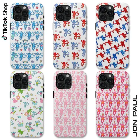 Custom Shockproof Protective Cellphone Cover - Personalized Polycarbonate Wireless Handheld Devices Case for 17 Air Pro Max, Preppy Rabbit Pattern, Cute Multi-Color Monkey Design, 4th Of July Banana Theme Phone Accessory