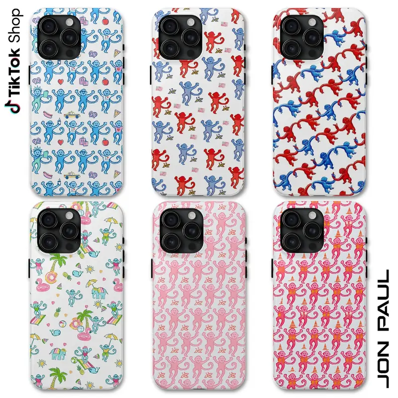 Custom Shockproof Protective Cellphone Cover - Personalized Polycarbonate Wireless Handheld Devices Case for 17 Air Pro Max, Preppy Rabbit Pattern, Cute Multi-Color Monkey Design, 4th Of July Banana Theme Phone Accessory
