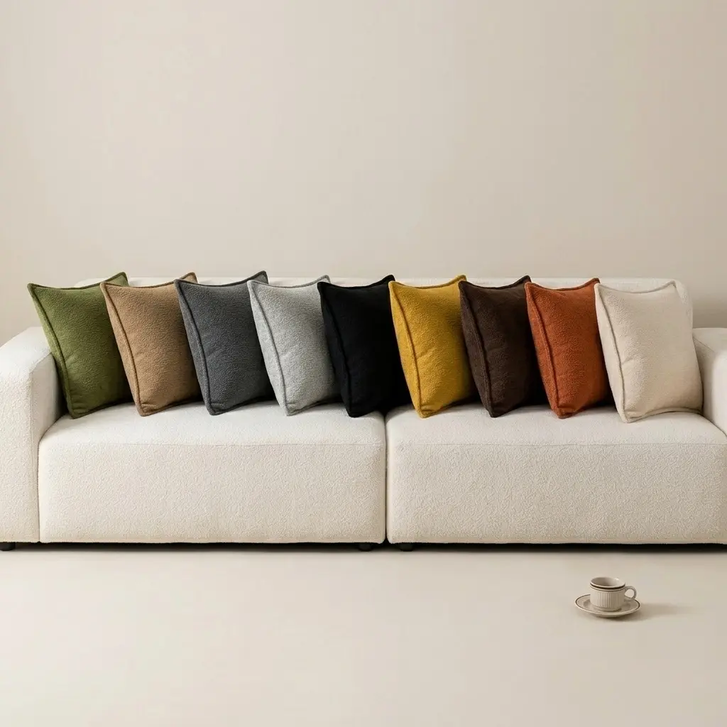 18x18 Decorative Pillow Covers Set of 2, Textured Square Accent Cushion Cases for Sofa Couch Bedroom and Modern Home Decor, No Inserts