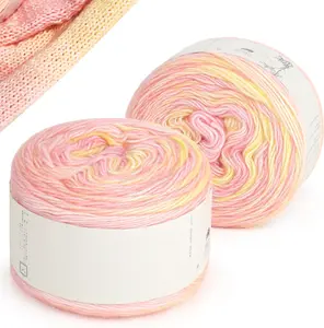 Ombre Yarn for Crocheting Knitting-Gradient Cake Variegated Soft Yarn with Vibrant Colors,Multicolor- for Blankets, Scarves, Shawls and Garments (Color C)
