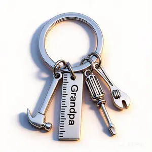Engraved "Dad/Grandpa" Keychain (with Mini Tools) — A Thoughtful Gift Just for Him (Includes Lobster Clasp)