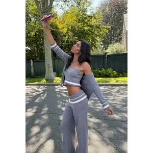 Kaliya Stripey Knit Zip Up Hoodie