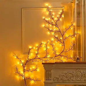 1 Pack 96 LED Willow Vine Branch Lights, Bendable Artificial Tree Branch String Lights for Bedroom, Living Room, Wall & Background Decor, Romantic Ambient Lights for New Year, Valentine’s Day, Easter, Thanksgiving, Holiday Party Decoration
