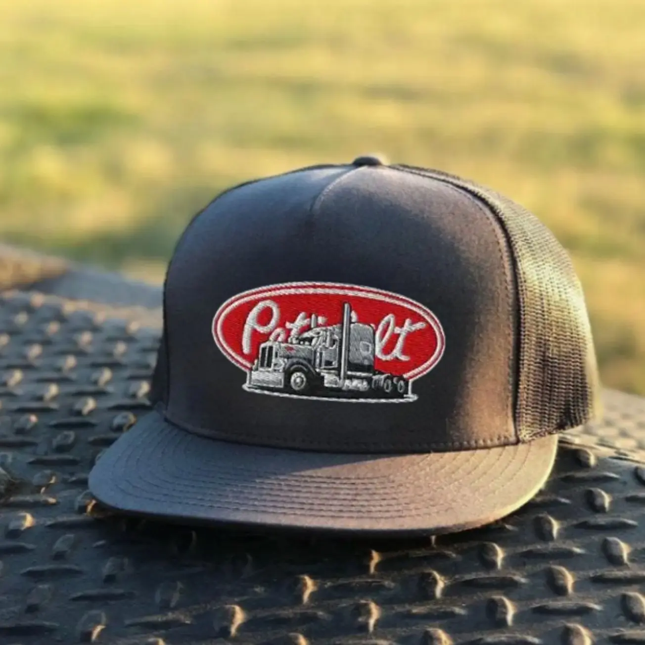 Peterbilt Snapback Flat Bill Adjustable Hat, Retro Semi Trucker Hat, Diesel Truck Embroidered Patch Cap, Truck Driver Trucker Snapback Hat, Truck Logo Graphic Hat, Semi Truck Apparel Streetwear Cap, Heavy Duty Diesel Truck Cap, Gift for Him
