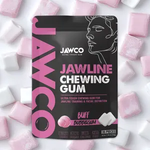 JAWCO Ultra-Tough Jawline Gum | Get a Stronger, Squarer Jawline | 15X Strength | Buff Bubblegum Jaw Training Facial Fitness Hard Chewing Gum (35 Pieces)