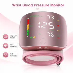 Wrist Blood Pressure Monitor Led Display, Touch Screen Wrist Blood Pressure Cuff 99x2 Reading Memory Wrist Bp Monitor with Carrying Case Health Monitoring — Accurate Home BP Tracking Made Simple,Suitable 5.3 - 7.6 inches