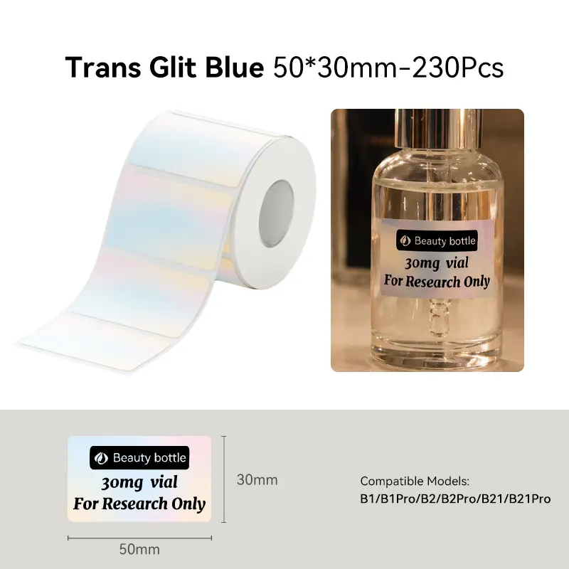 Trans Glit Blu 50mm*30mm-230pcs