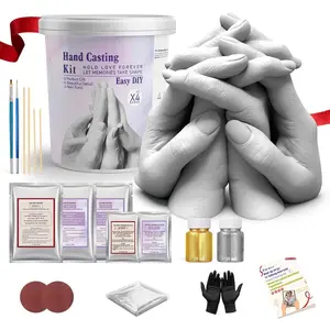 Hand Casting Kit fot Family&Couples Easy DIY Plaster Mold Kit Practice Kit, Romantic   for Anniversary, Wedding, Birthday, Valentine's Day,,Safe for Adults