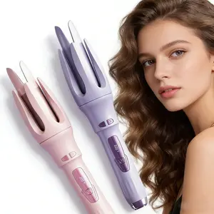 Auto Hair Curler with 4 Adjustable Temperatures Fast Heating Dual Voltage Professional Rotating Curling Iron Auto Power-off Protection Local Warehouse Delivery in 3-5 Days Portable Styling Tool for Long-Lasting Waves Curls Home Travel