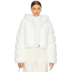 Adrienne Landau The Lina Faux Fur Jacket in Snow White
