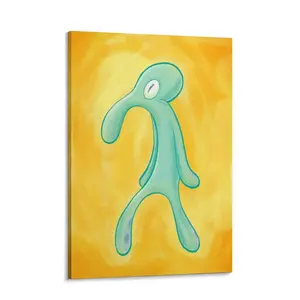 Funny Squidward Meme Canvas Print Bold and Brash Poster Aesthetic Wall Art for Bedroom Living Room Bathroom Office Decor