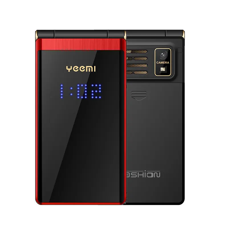 All-network compatible 4G mobile phone with dual screen display and flip cover for elderly users Audio Cellphone