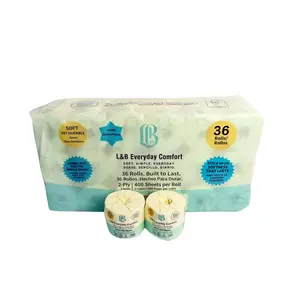 L&B Soft 2-Ply Daily Toilet Tissue, Sheet-Packed Home Care Supply, 36-Pack