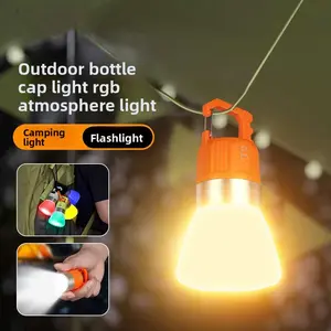 Halloween RBG color changing breathing light Water Bottle Light Outdoor Camping Hiking Convenient Multi scene Hanging Hanging Light Spotlight Flashlight Camping Light Multi functional Atmosphere Light