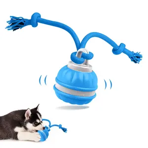 Smart Pet Puppy Ball with Ropes, Interactive Training Ball, Interactive Self-Play Moving Dog Toys, Automatic Electric Active Rolling & Bouncing Dog Balls