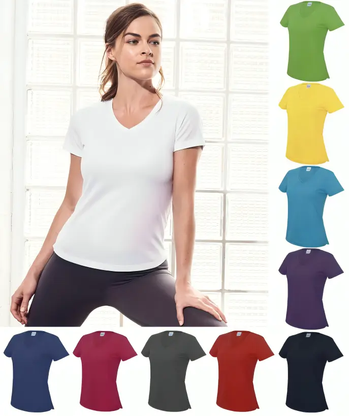 Gildan G500VL Heavy Cotton V-Neck T-Shirt, Soft Relaxed Fit Shortsleeve Top with Durable Stitch for Everyday Wear, Satin, Basic, Cap, Fitted, Lady, Style, Women, Sideseam Cut, Solid Colors, Modern, Casual