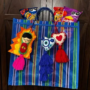 Mexican Felt Heart Tassel Purse Charm 11 inch