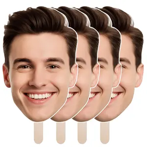 Big Head Cutout on a Stick 6" to 48" Personalized Face Cutouts for Party Graduation Birthday Photo Booth Decoration Gifts 1PC Customizable Photo Prop