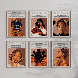 Christian Black Women Wall Art Bible Verse Print Unframed Poster