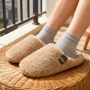 Women's Fuzzy Slip-on Slippers Warm Cozy Soft Lightweight Memory Foam Indoor House Shoes for Comfortable Indoor Use