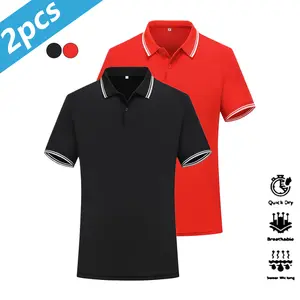 2-piece set, casual men's short-sleeve polo shirt with striped color-block design at collar and cuffs, quick-dry golf and tennis shirt, comfortable equestrian wear, stylish men's activewear, suitable for casual parties, vacations, and travel  bundle