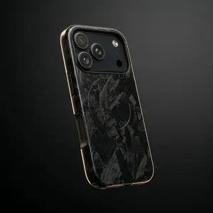Obsidian Core Forged Carbon Fiber Design MagSafe Protective Phone Case for iPhone, TPU Shell, Durable, Tough, Shockproof, Wireless Charging Compatible Mobile Phone Accessory (Fits iPhone Models)