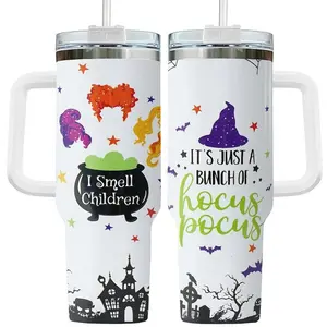 Hocus Pocus Tumbler 40oz, Horror Movie Tumbler, Fall Bow Cup, Halloween Insulated Cup, Halloween Gift 40oz Tumbler
