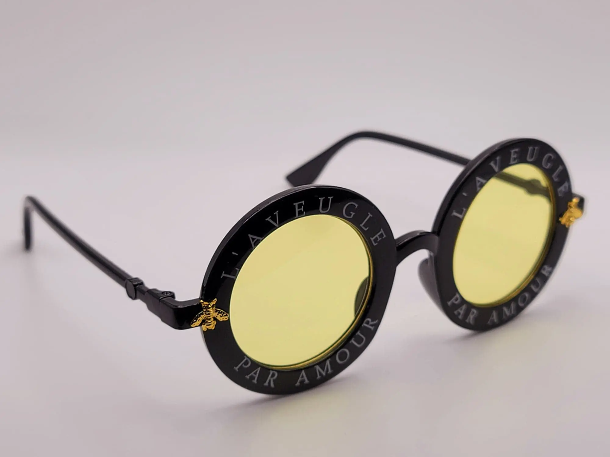 GUCCI L\'Aveugle Par Amour Bee Accent Round Sunglasses s-l1200.jpg main image 3