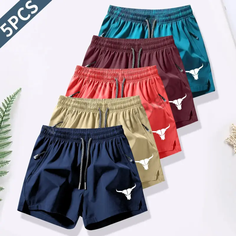Men's Quick-Dry Lightweight Beach Shorts - Drawstring Waistband, Non-Stretch Fabric - Activewear for Swimming, Volleyball, Beach Outdoor Activities,Summervibes