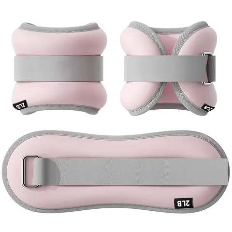 Weighted Ankle Straps - Unisex Mercerized Cotton Adjustable Gym Stuff with 1/2/3/5 lbs (2 lbs per Pair) Durable Ankle Loads, Functional, Moisture-Absorbent, Breathable, Secure Closure Keeps Loads in Place for Weight Training