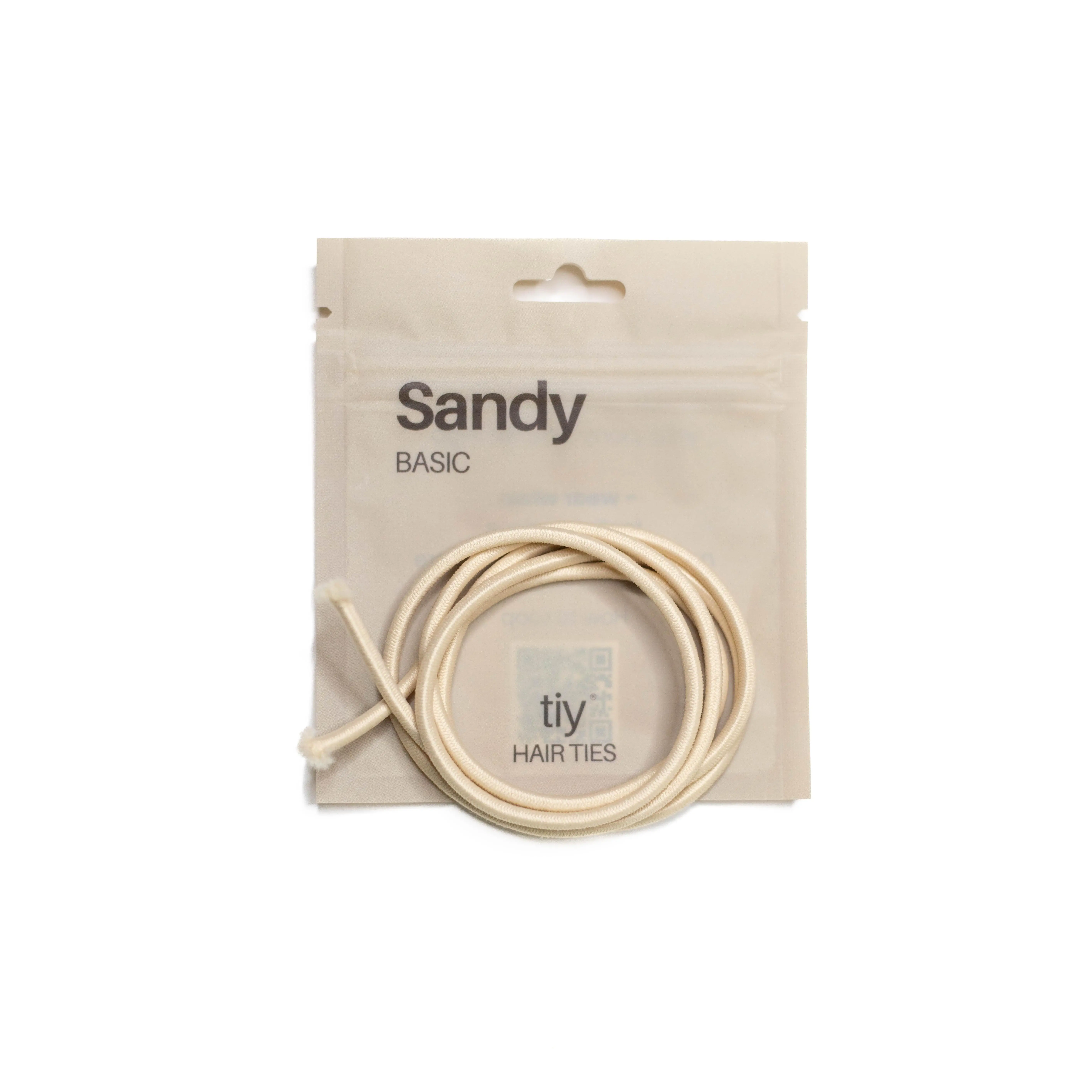TIY Sandy Basic Hair Tie - 34 Inches Light Tan Customizable Hair Tie for Any Hair Type - 13x Stronger & 2x Stretchier Than Regular Hair Ties