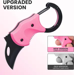 Pink Keychain Knife Gifts for Mom Mothers day Girl Power, Cute Box Cutter Small Pocket Knife Gadgets, EDC Knives Tool with 1.34 inch Sharp Blade for Everyday Carry, Womens Stocking Stuffers Gifts for Her